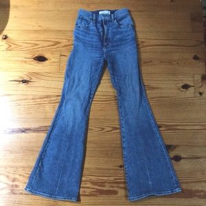 Abercrombie ultra high rise medium wash flare